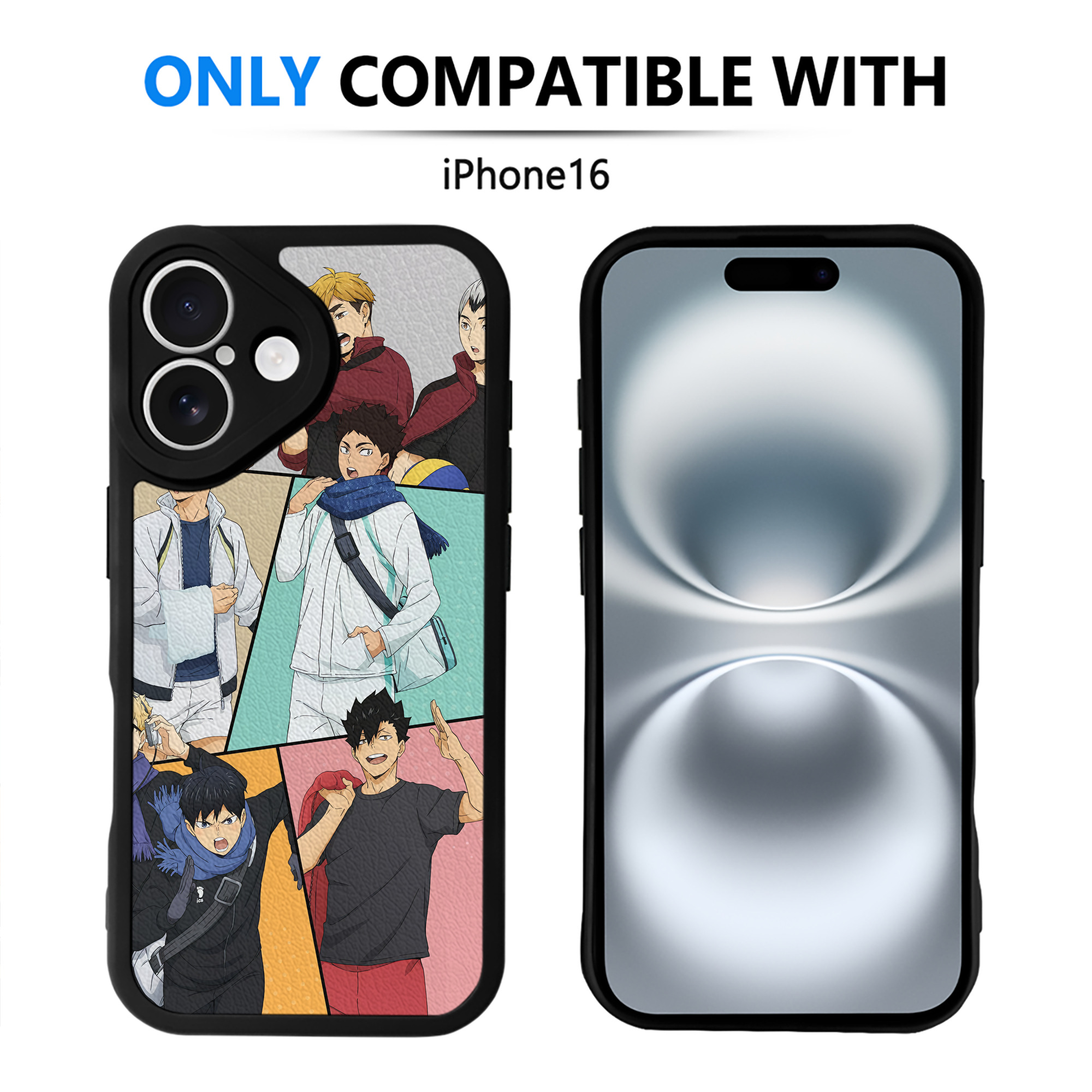 （画像用） ハイキュー!! Haikyu!! 【iPhone 16シリーズ対応】シリコンスマホケース（レザー調） 材質：シリコン